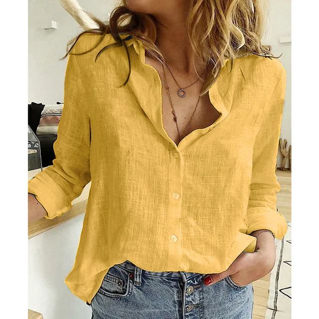 Blusa Soltinha Helena com Manga FEMININO - VESTUÁRIO - BLUSA HELENA 1 Dm Stores Amarelo P