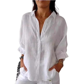 Camisa Cassandra em Linho de Algodão [Compre 1 Leve2] FEMININO - ROUPAS - CAMISA 2 Dm Stores