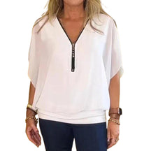 Camisa Feminina Casual de Chiffon FEMININO - ROUPAS - CAMISA 1 Dm Stores Branco P