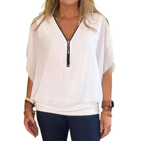 Camisa Feminina Casual de Chiffon FEMININO - ROUPAS - CAMISA 1 Dm Stores Branco P