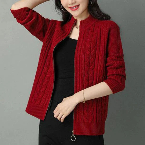 Cardigan Inverno frio Manga Longa Roupas (Cardigã Feminino 2) Dm Stores P Vermelho