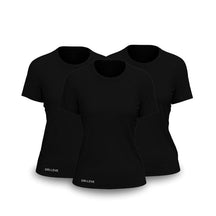 Kit 3 Camisetas Tecnológicas Femininas FitneSmart - Anti Suor FEMININO - ROUPAS - CAMISETA 3 Dm Stores 3 Pretas P