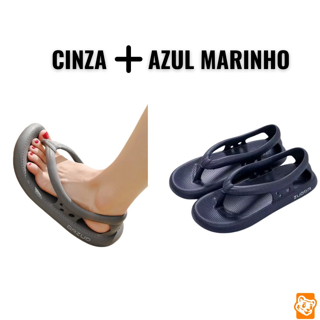 Sandália Anatômica Nuvem 2.0 - Confortável e Antiderrapante [COMPRE 1, LEVE 2] Calçados (Sandália Feminina 26) Dm Stores 35 Azul Marinho Cinza