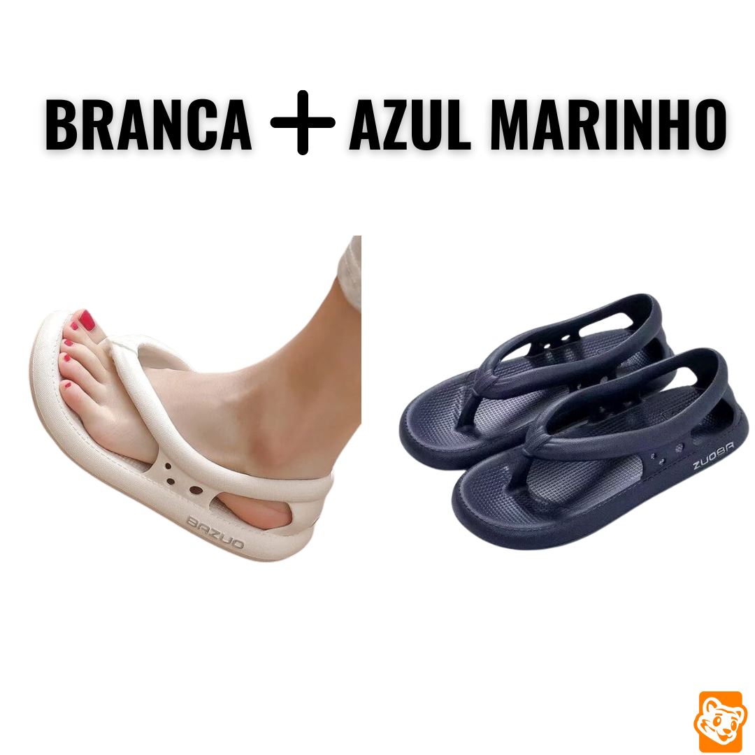 Sandália Anatômica Nuvem 2.0 - Confortável e Antiderrapante [COMPRE 1, LEVE 2] Calçados (Sandália Feminina 26) Dm Stores 35 Branco Azul Marinho