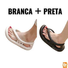 Sandália Anatômica Nuvem 2.0 - Confortável e Antiderrapante [COMPRE 1, LEVE 2] Calçados (Sandália Feminina 26) Dm Stores 35 Preto Branco