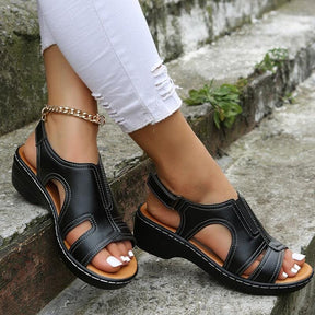 Sandália Feminina Plataforma Ortopédica Calçados (Sandália Feminina 8) Dm Stores Preto 33